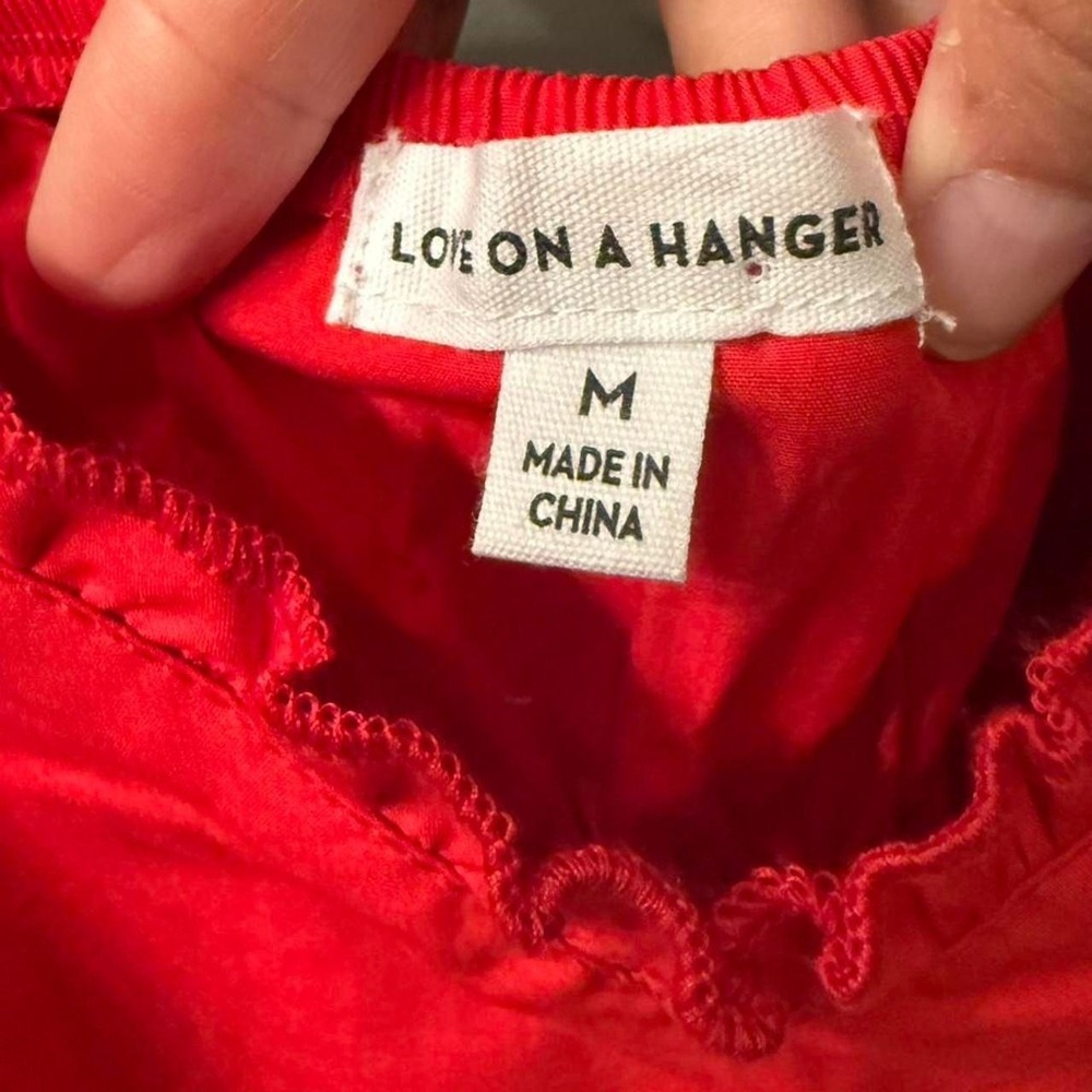 Love on a hanger cotton tank top EUC, M adjustable straps, heart front. - Picture 3 of 5